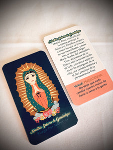 Tarjetas de oración Nuestra Señora de Guadalupe y San Juan Diego