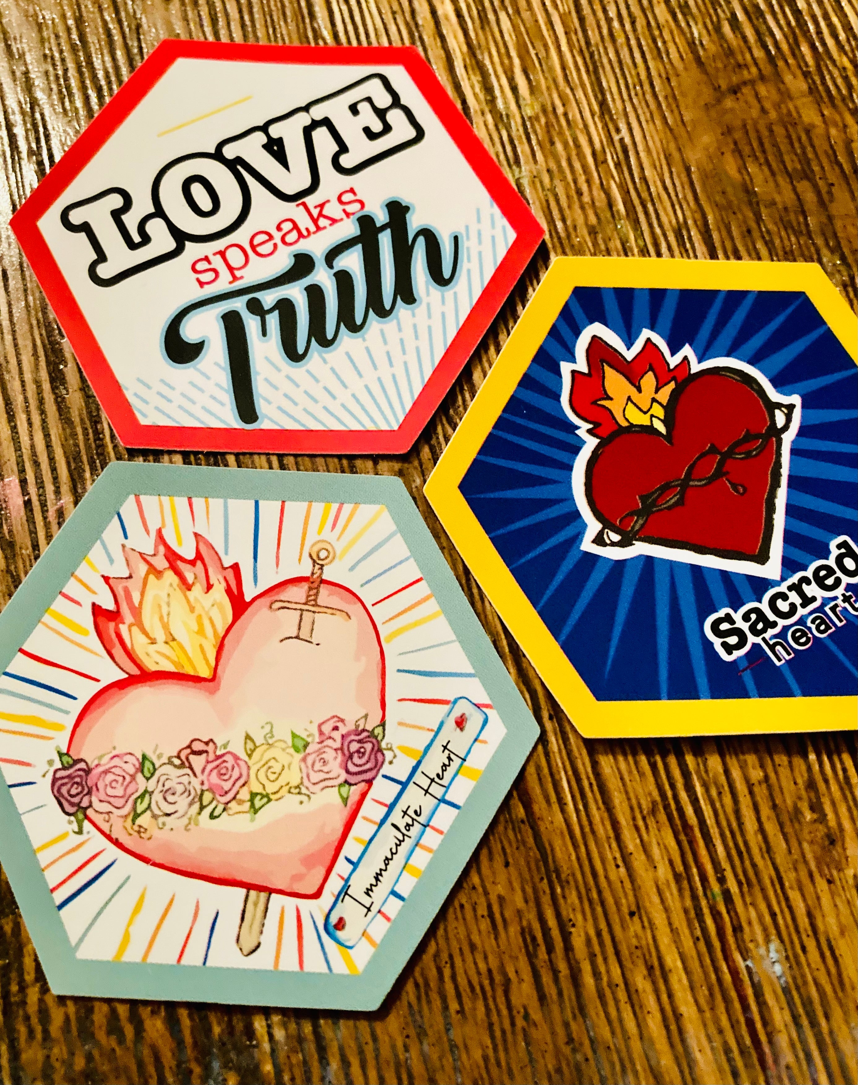 Sacred and Immaculate Heart Stickers