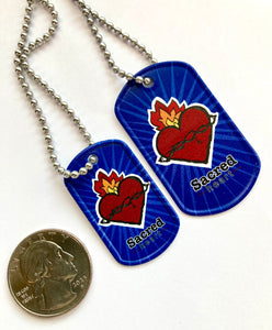 Sacred and Immaculate heart dog tags