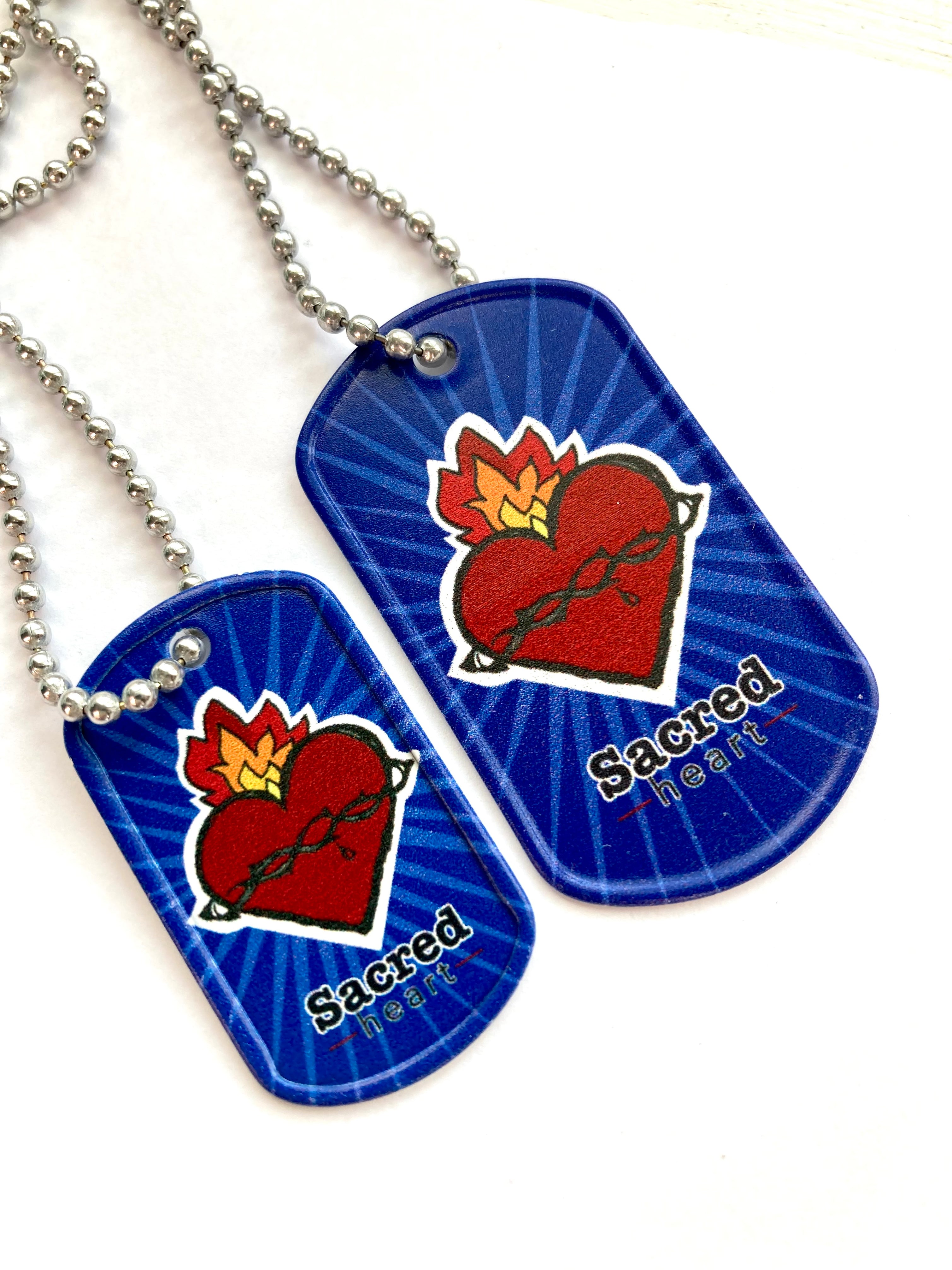 Sacred and Immaculate heart dog tags – Party Like A Saint