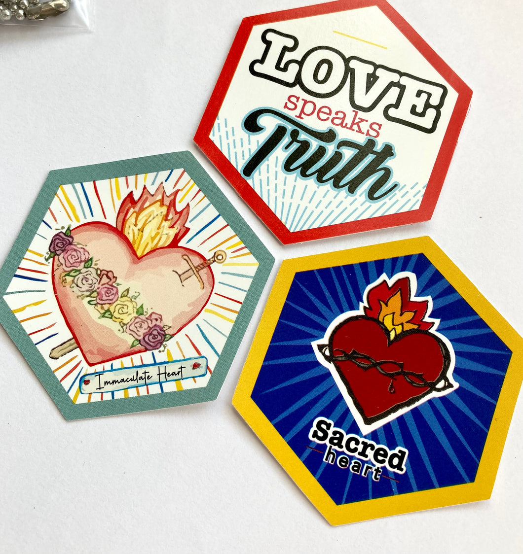 Sacred and Immaculate Heart Stickers