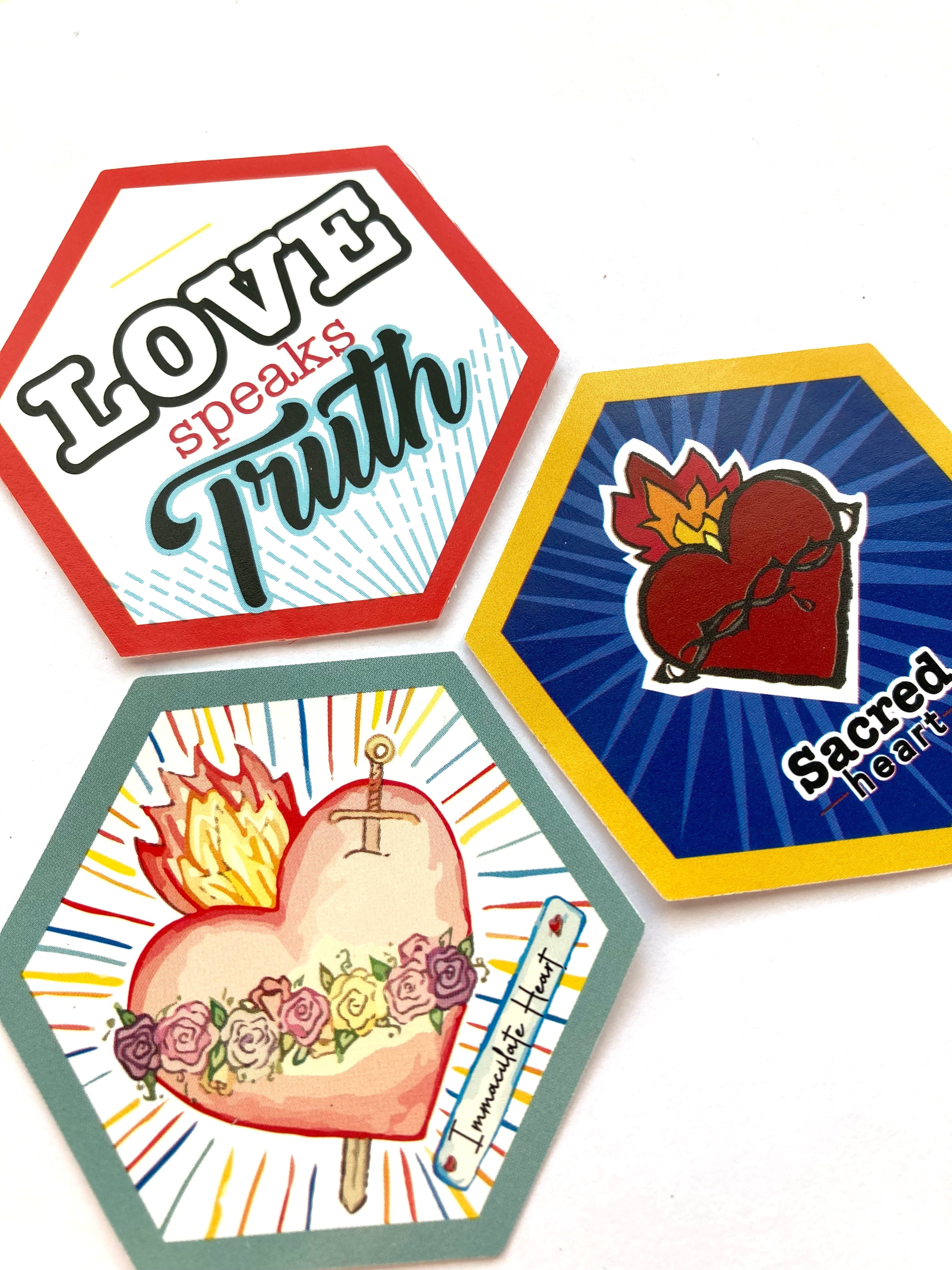Sacred and Immaculate Heart Stickers