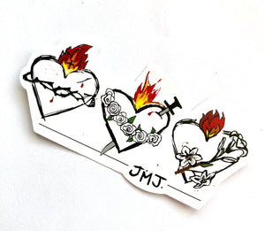 Holy Family Hearts sticker