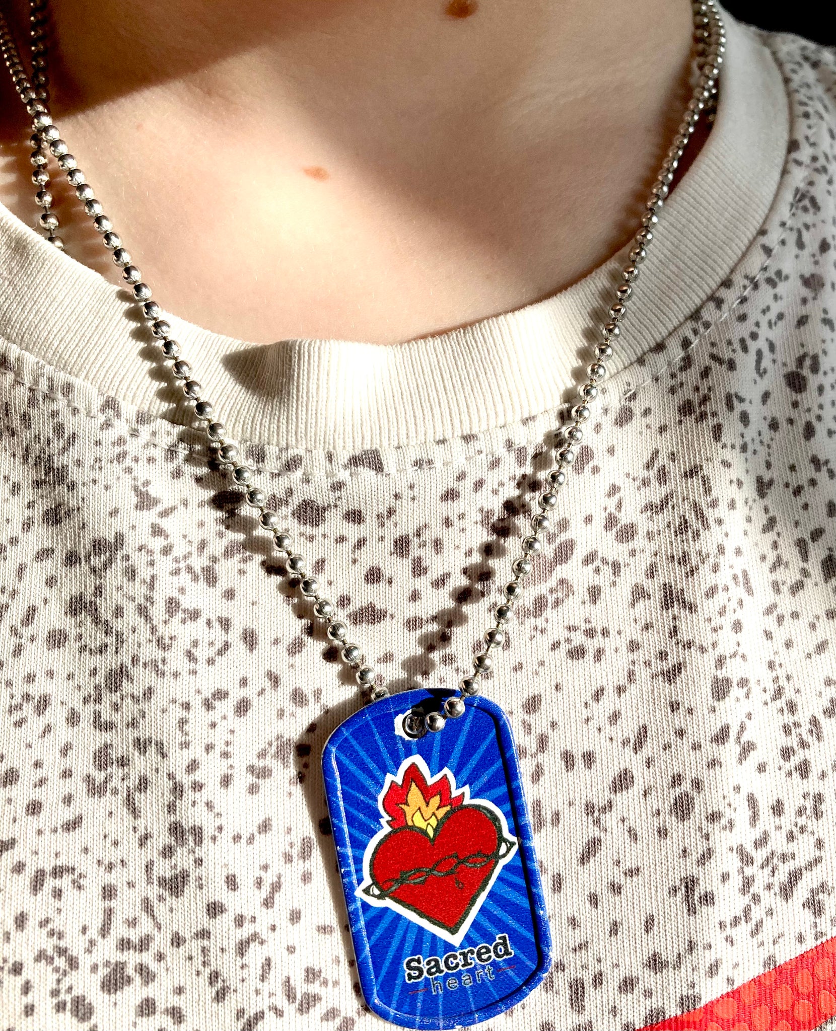 Sacred and Immaculate heart dog tags – Party Like A Saint