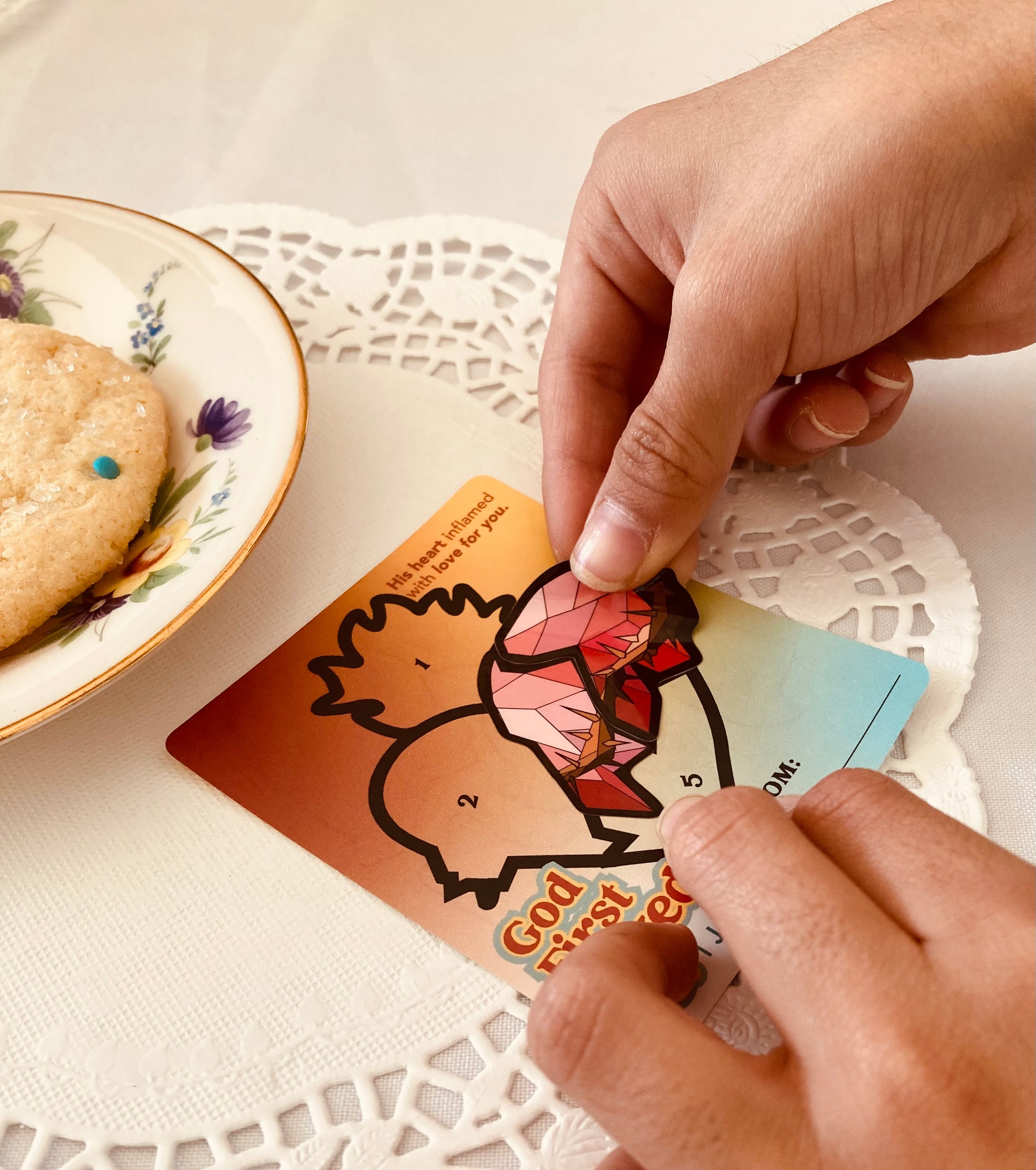 Sacred Heart Sticker by Number Card – A Fun Activity for All Ages!