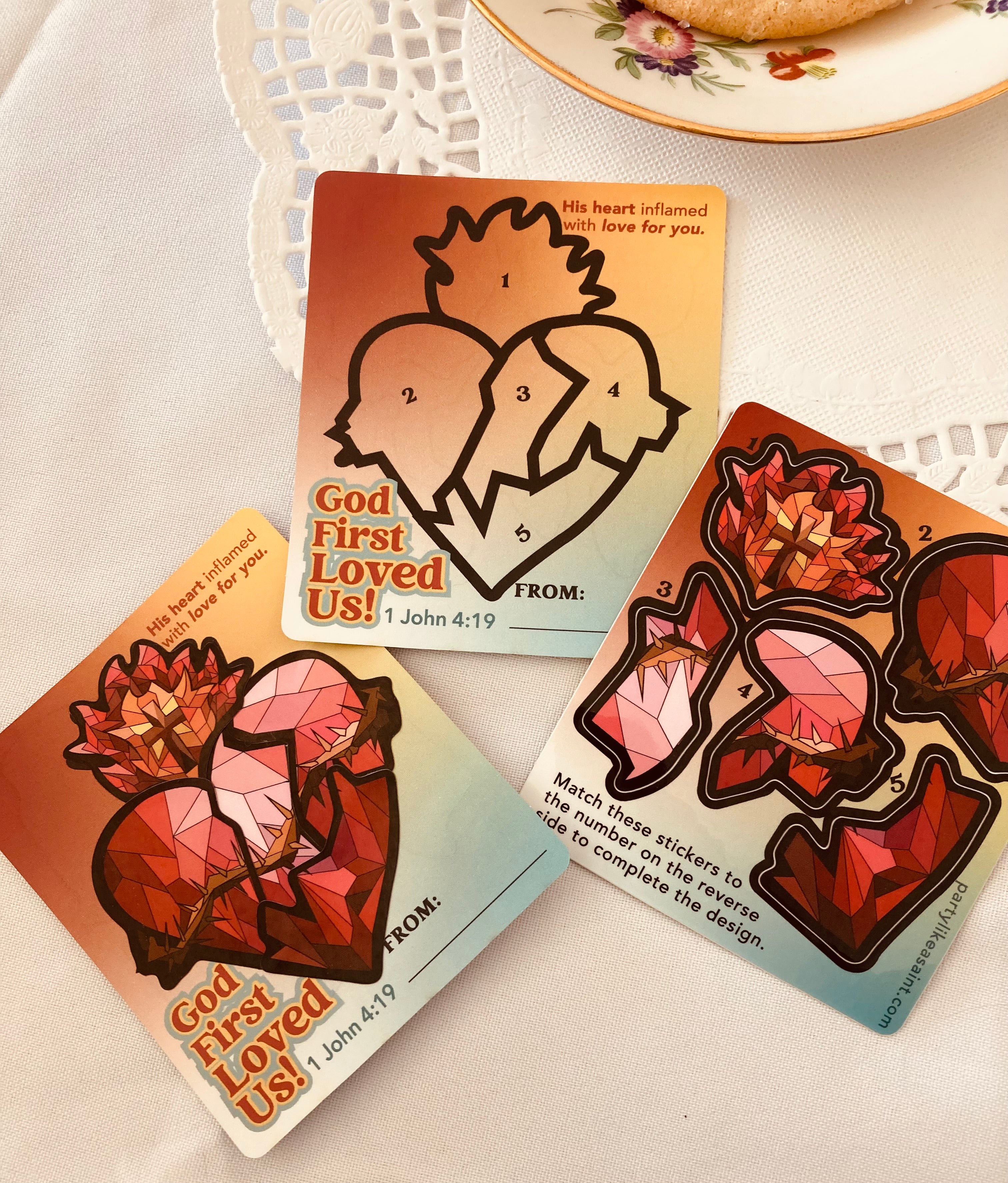 Sacred Heart Sticker by Number Card – A Fun Activity for All Ages!