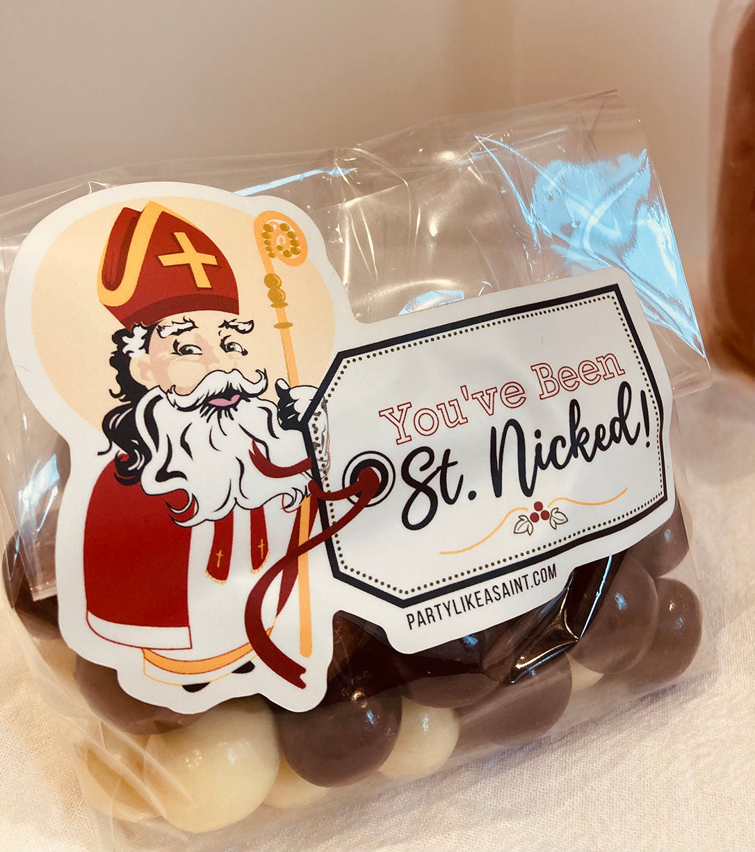 “You’ve Been St. Nicked!” Gift Bag Set – Vinyl Sticker + Clear Bag ...