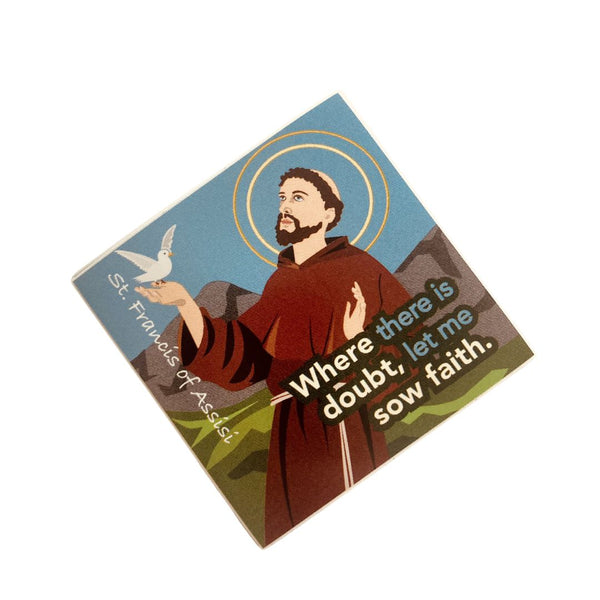 St. Francis of Assissi Vinyl Stickers (Made in the USA)