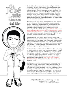 St. José Luis Sánchez del Río coloring sheet