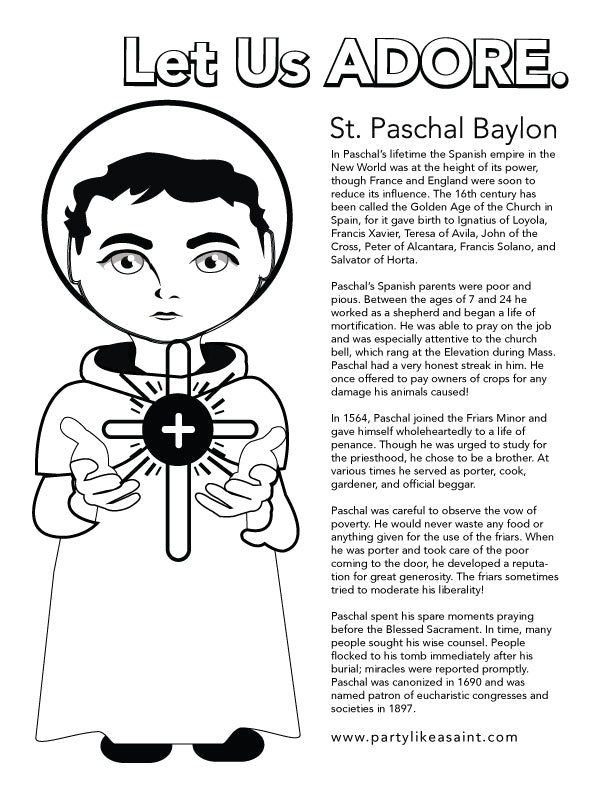 St. Paschal coloring page