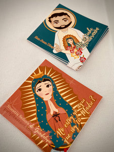 Calcomońias de Nuestra Señora de Guadalupe y San Juan Diego